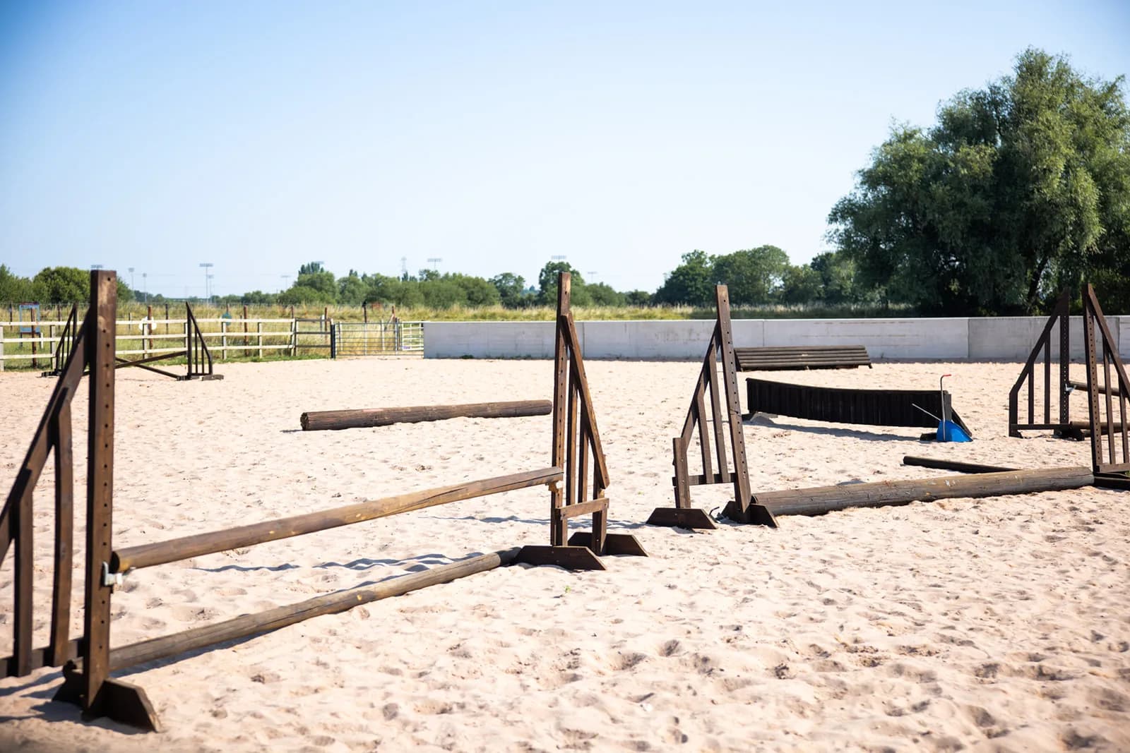 Show jumps in the outdoor arena at Trentvalley Equestrian Centre
